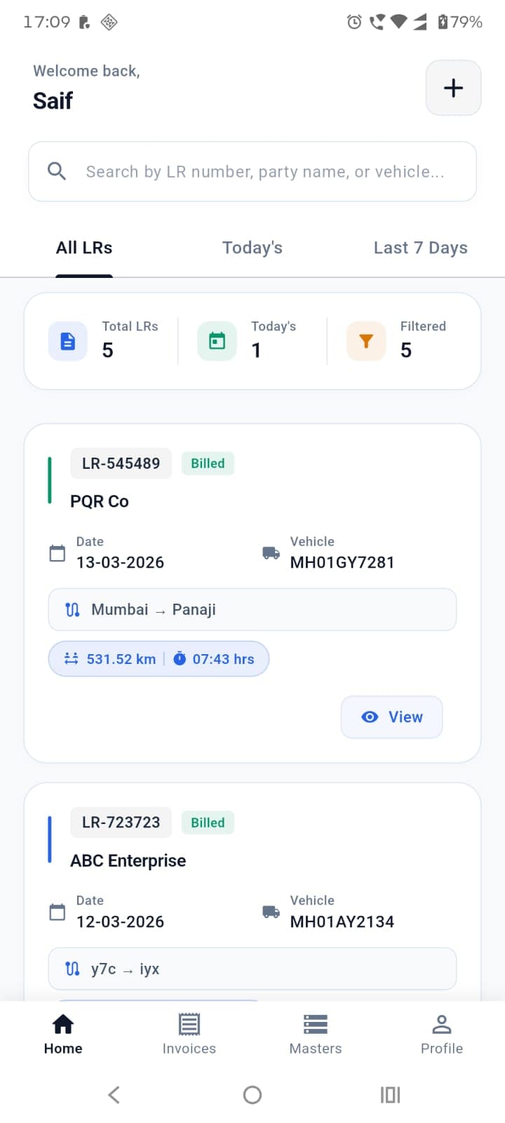 LR Dashboard