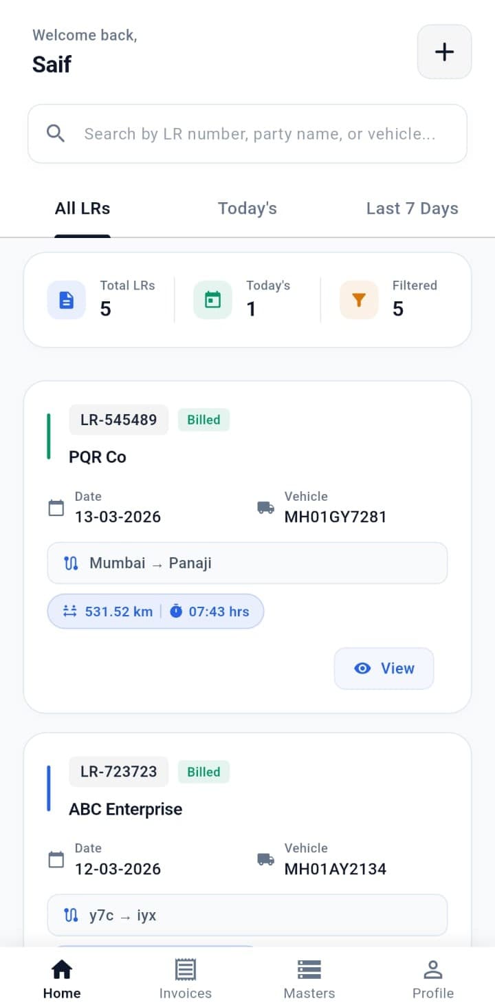 LR App Dashboard