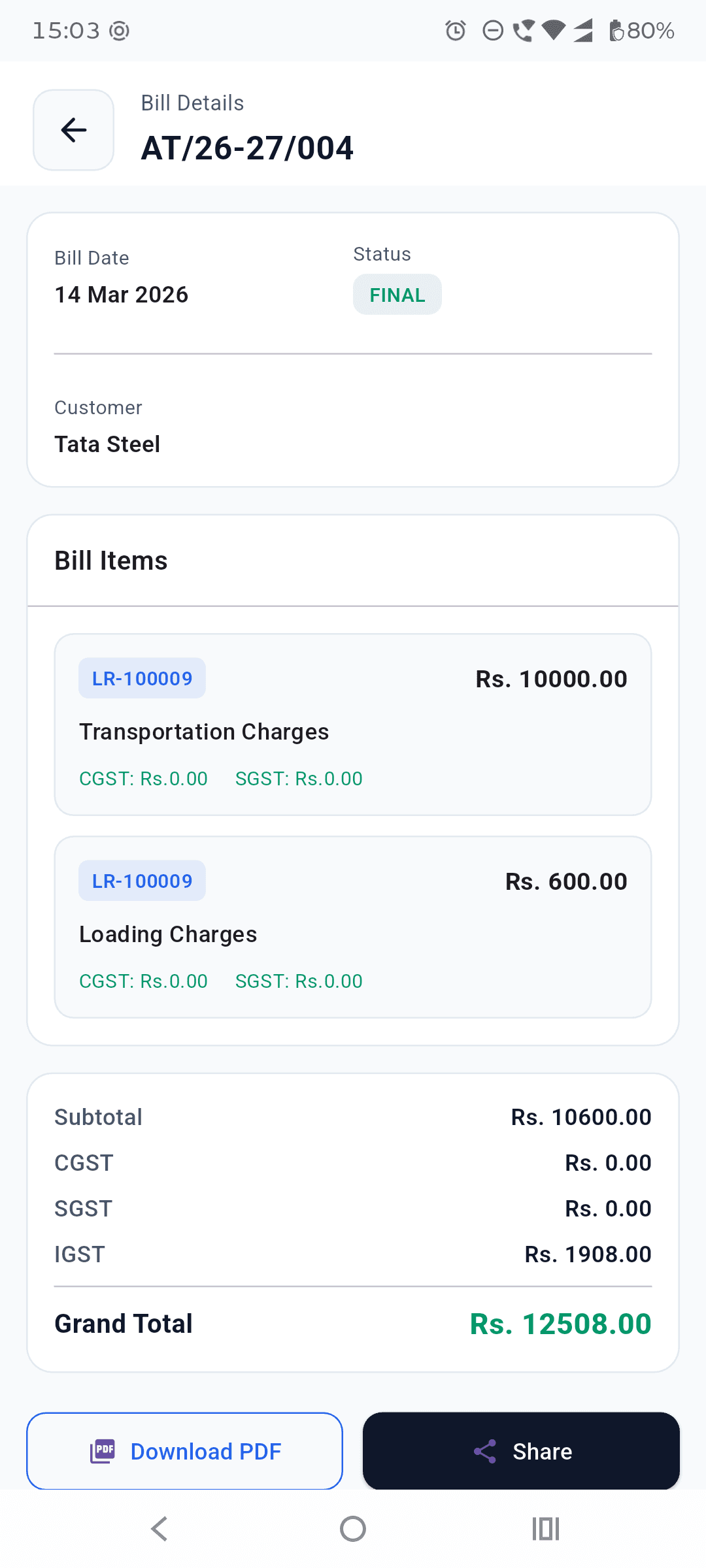 Invoice Details
